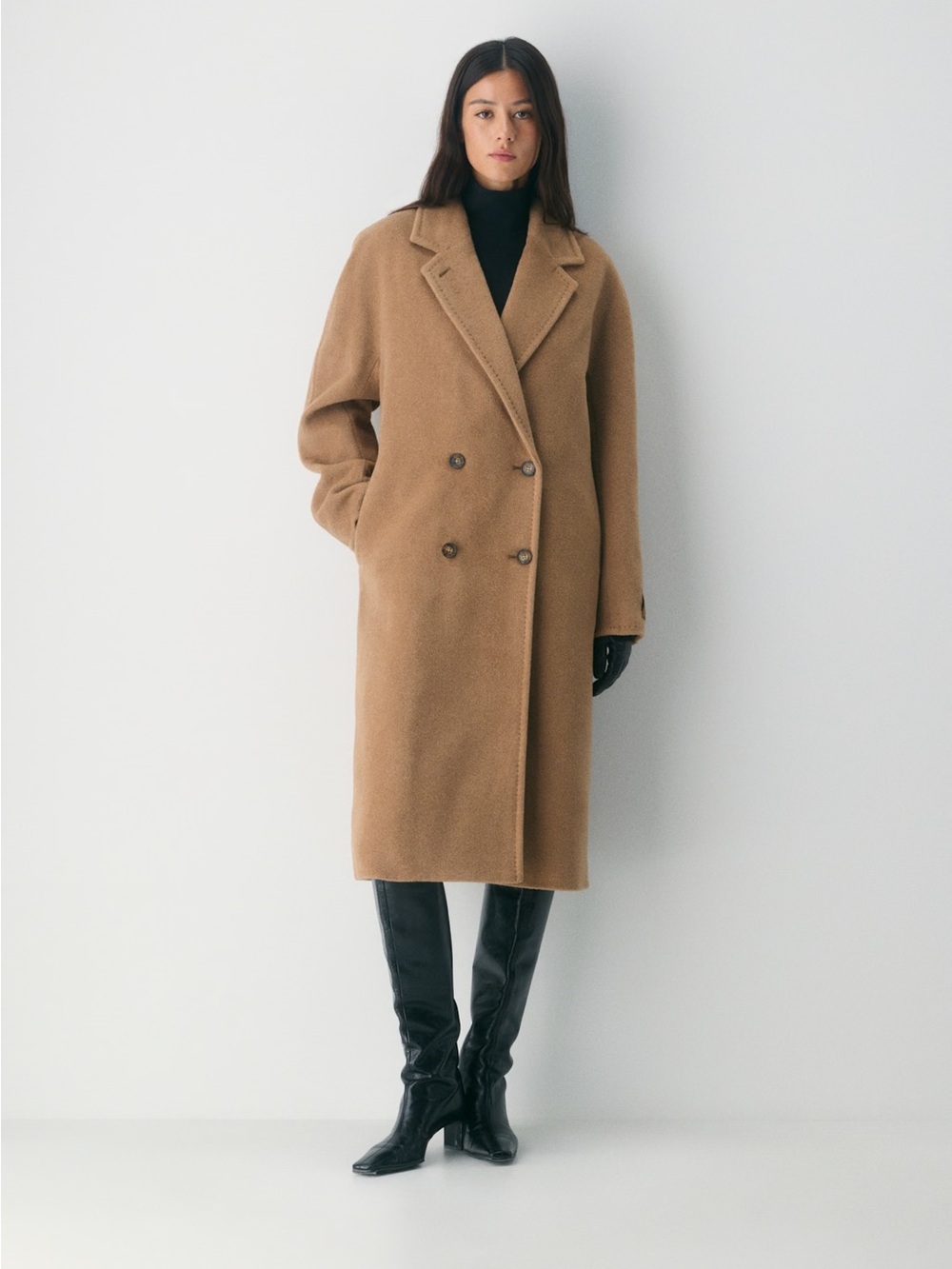 New Aritzia The Slouch Coat - Re Camel Wool Size Medium In Cocoa Sand